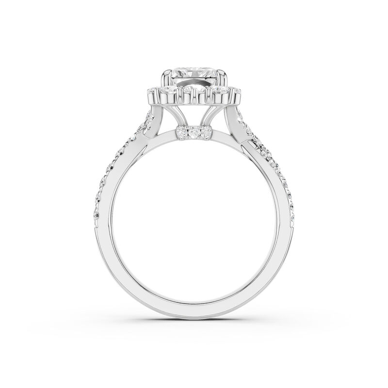 Radiant-Cut Lab Grown 2 3/4ctw. Diamond Fancy Halo Engagement Ring in 14k White Gold image number null